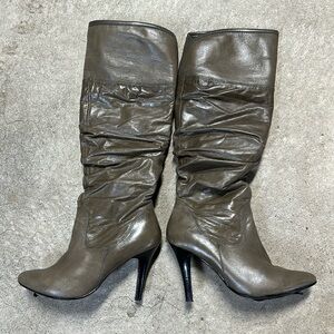 Aldo Matsushima Grey Knee Boots Heels Size 6.5 PreOwned